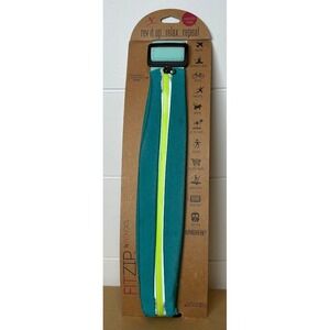 Fitkicks FitZip Waist Pack Teal Green Reflective Expandable Running Belt NEW